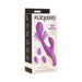 Packaging box of the Inmi Tri Flick Purple flicking silicone rabbit vibrator with product image and features.