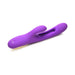 Purple Inmi Tri Flick rabbit vibrator with curved shaft, flicking arm, and textured clitoral stimulator on white background.
