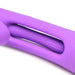 Close-up of the purple Inmi Tri Flick vibrator's flexible flicking arm with textured nubs, made from smooth silicone.