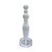 Clear acrylic wand with three graduated rounded ends and a tapered handle, standing upright on a round base.