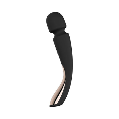 Black medium-sized Insignia Smart Wand 2 with curved handle and smooth rounded head.
