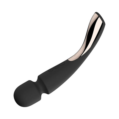 Insignia Smart Wand 2 Medium with sleek black silicone body and metallic curved handle, featuring three control buttons.