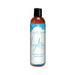 Bottle of Intimate Earth Hydra water-based lubricant with natural plant cellulose in a 2 oz amber container and blue label.