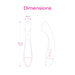 Line drawing showing dimensions of the Intimina CELESSE Massager in pink, measuring 7.8 inches long and 1.1 inches wide.