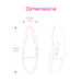 Line drawing showing dimensions of the Intimina KIRI Massager in pink, measuring 4.6 inches long and 1.4 inches wide.