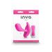 Inya Eros rechargeable pink silicone couples vibrator with remote control in white and pink packaging.
