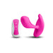 Pink silicone Inya Eros couples vibrator with white and pink remote control on white background.
