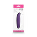 Inya Flirt bendable personal massager in dark purple with sleek ergonomic design in white and pink retail packaging.