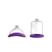 Two clear interchangeable suction cups with purple silicone bases for the Inya Pump And Vibe.