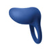 Blue silicone vibrating ring with ergonomic design and smooth finish, designed for comfort and performance.