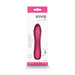 Inya Rita rechargeable textured silicone vibe in pink with USB charging cable shown in white and pink packaging.