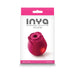 Packaging of INYA The Rose rechargeable silicone suction vibe shaped like a rose in deep pink color