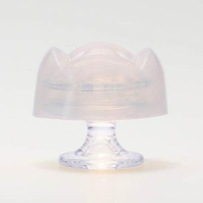 Transparent iroha Petit LILY Clear personal massager with a rounded base and soft, angled edges for delicate stimulation.