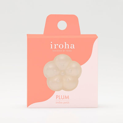 iroha Petit PLUM Clear compact disposable moisturizer in flower-shaped translucent container with peach and pink packaging