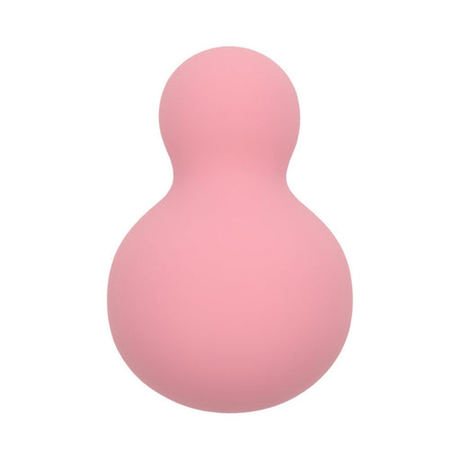 Compact pink snowman-shaped personal massager with smooth silicone finish for gentle, waterproof use.