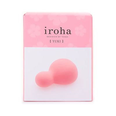 Pink iroha Yuki Nadeshiko Color personal massager with smooth, rounded design in soft silicone packaging.