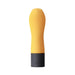 Compact yellow Iroha Zen mini vibrator with textured silicone body and black base on white background.