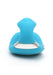 Blue swan-shaped finger vibrator with ergonomic design and silver accent, made of smooth silicone.