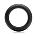 Single black silicone C-ring with smooth, rounded design and reflective inner edge on white background.