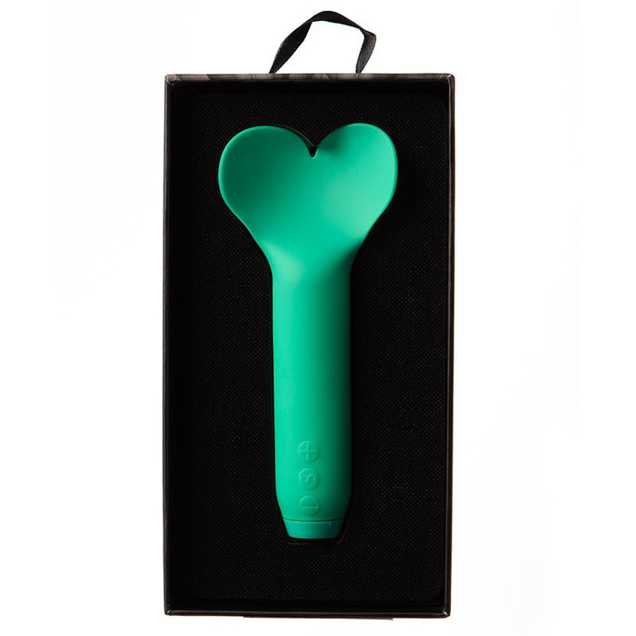 Je Joue Amour Rechargeable Silicone Heart Shaped Fluttering Bullet Vibrator Emerald Green - SexToy.com