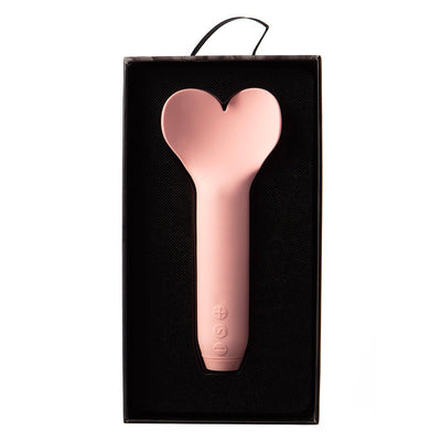 Je Joue Amour Rechargeable Silicone Heart Shaped Fluttering Tip Bullet Vibrator Pale Rosette - SexToy.com
