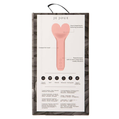 Je Joue Amour Rechargeable Silicone Heart Shaped Fluttering Tip Bullet Vibrator Pale Rosette - SexToy.com