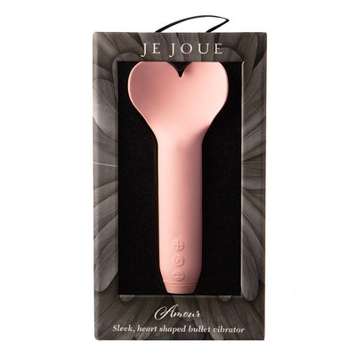 Je Joue Amour Rechargeable Silicone Heart Shaped Fluttering Tip Bullet Vibrator Pale Rosette - SexToy.com