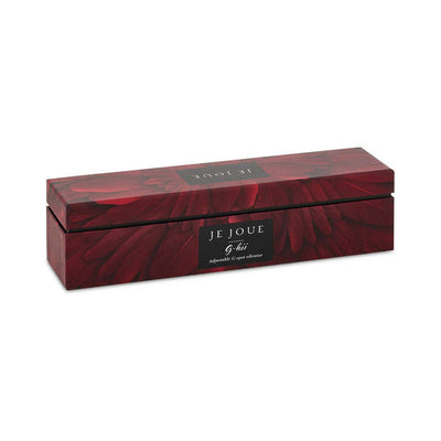Je Joue G-kii dual stimulator packaging box with dark red floral design and black label on white background.