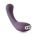Purple curved dual stimulator with ergonomic design and control buttons on the base, made of smooth silicone.
