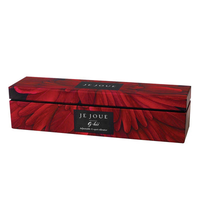 Je Joue G-kii Dual Stimulator elegant red feather-patterned box with black label and white text.