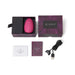Je Joue Mimi Soft clitoral vibrator in purple packaging with USB magnetic charging cable and user manuals.