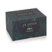 Je Joue Mio vibrating ring packaging box with dark feather design and brand logo on front.