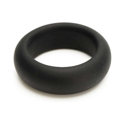 Black silicone ring with a smooth, rounded design for maximum stretch and comfort.