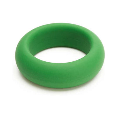 Medium stretch green silicone ring with smooth, rounded design for comfortable wear and secure fit.