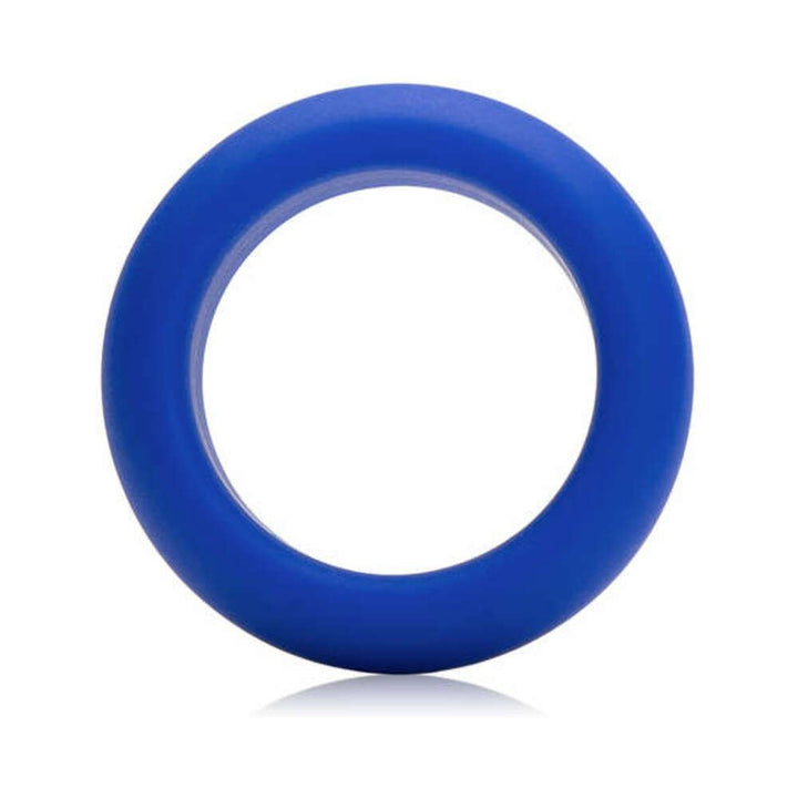 Blue silicone ring with smooth finish designed for comfortable, secure wear and minimal stretch.