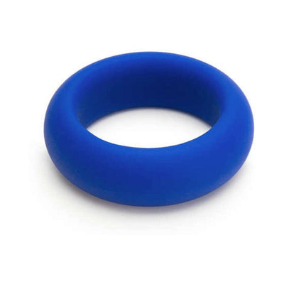 Blue silicone ring with a smooth, rounded design for comfortable wear and minimal stretch.