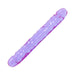Purple translucent double-ended flexible toy with veined texture and smooth rounded tips.