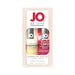 JO 20th Anniversary Gift Set with Champagne and Red Velvet Cake flavored water-based lubricants in 2 oz bottles.
