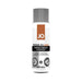 Bottle of JO Premium Anal Silicone-Based Personal Lubricant, 2 oz, with a silver cap and clear label.