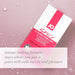 Jo Clitoral Warming Stimulation Gel Spicy packaging on pink background with water droplets and product benefits text overlay.