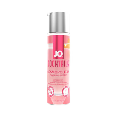 Jo Cocktails Cosmopolitan flavored water-based lubricant in a 2 oz pump bottle with pink label design.