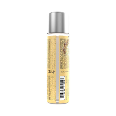 Back view of Jo Cocktails 2 Oz. water-based flavored lubricant bottle with detailed label and silver cap.