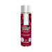 Bottle of JO H2O Raspberry Sorbet flavored water-based personal lubricant 4 oz with raspberry design label.