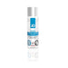 Bottle of Jo H2O warming water-based personal lubricant with blue and white label on white background.