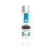 Bottle of JO Classic Hybrid personal lubricant with water and silicone fusion, 8 fl oz, white and blue packaging.