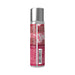 Back view of Jo Red Velvet Cake flavored water-based lubricant bottle with detailed label and silver cap.