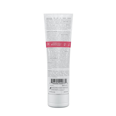 Back view of JO Renew Vaginal Moisturizer 4oz tube showing usage instructions and ingredients label.