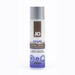 Bottle of Jo Cooling Coconut Hybrid personal lubricant with silver cap and blue gradient label design