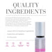 Bottle of JO Vaginal Tightening Serum with text highlighting quality ingredients and key product features.
