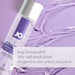 Bottle of JO Xtra Silky silicone-based personal lubricant on a purple background with clear gel texture and product benefits text.